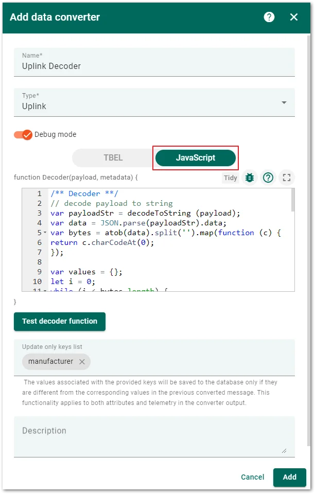 Add the decoder code