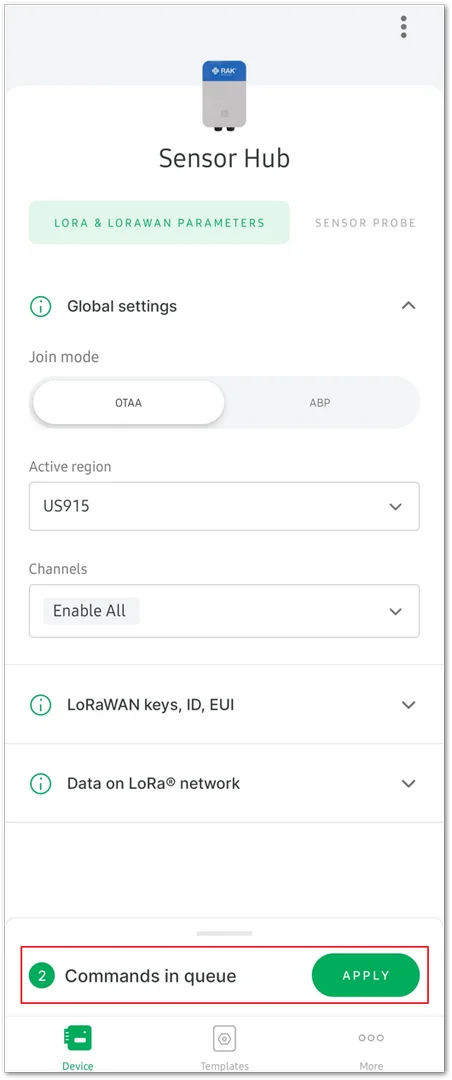 Apply the configuration options