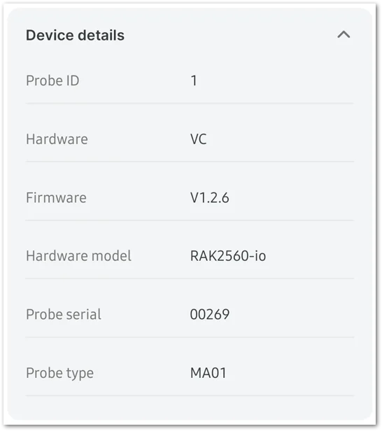Sensor details