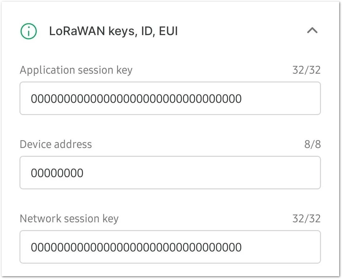LoRaWAN parameters