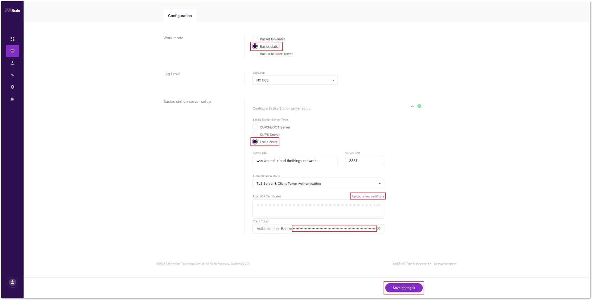 Configure the gateway
