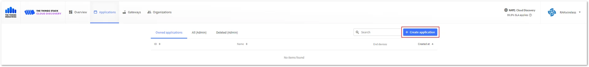 Create a new application