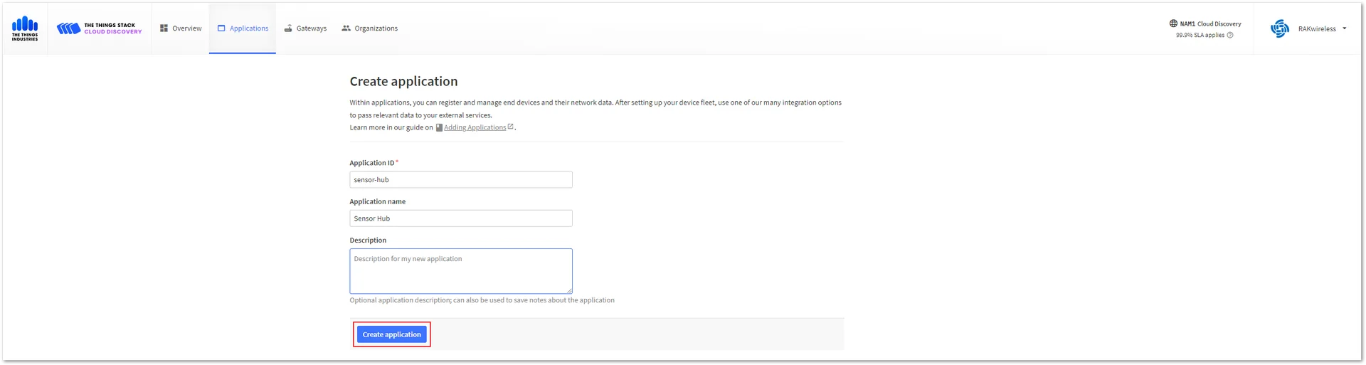 Enter the application ID