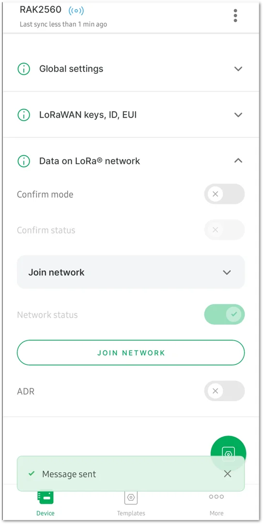 Sending end device network join request