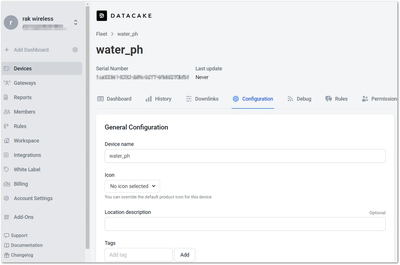 Configuration tab