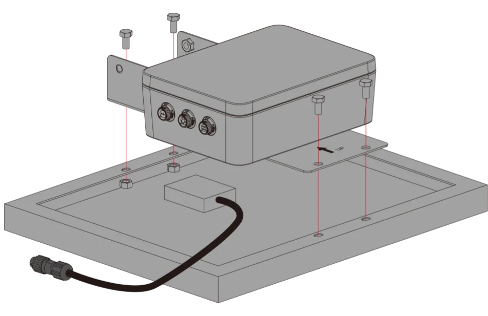 Attach the RAK9154 to solar panel