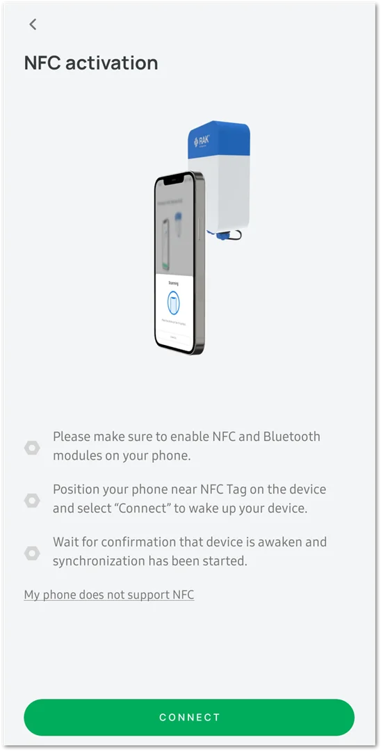 Click on the CONNECT button