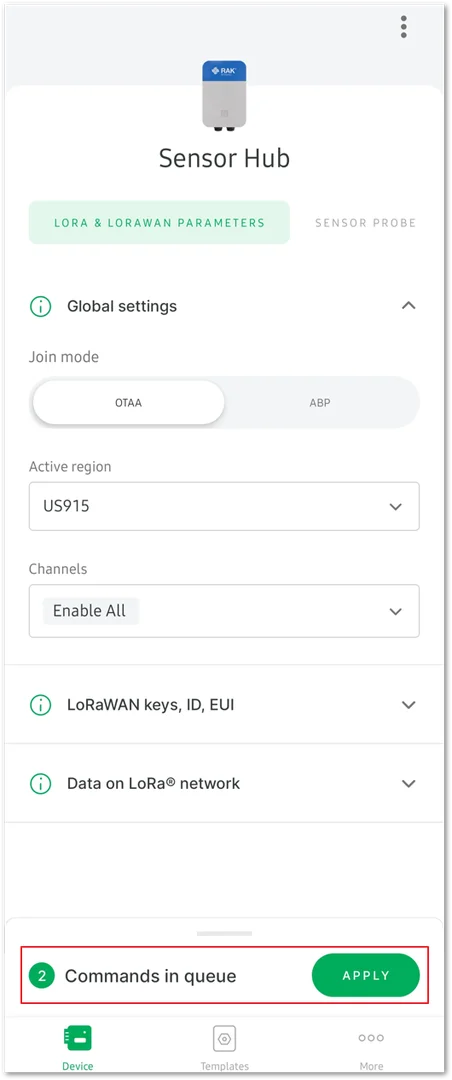 Apply the configuration options
