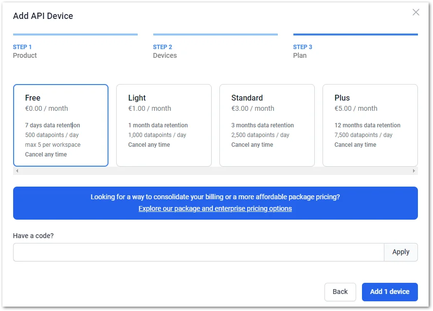 Select a subscription plan