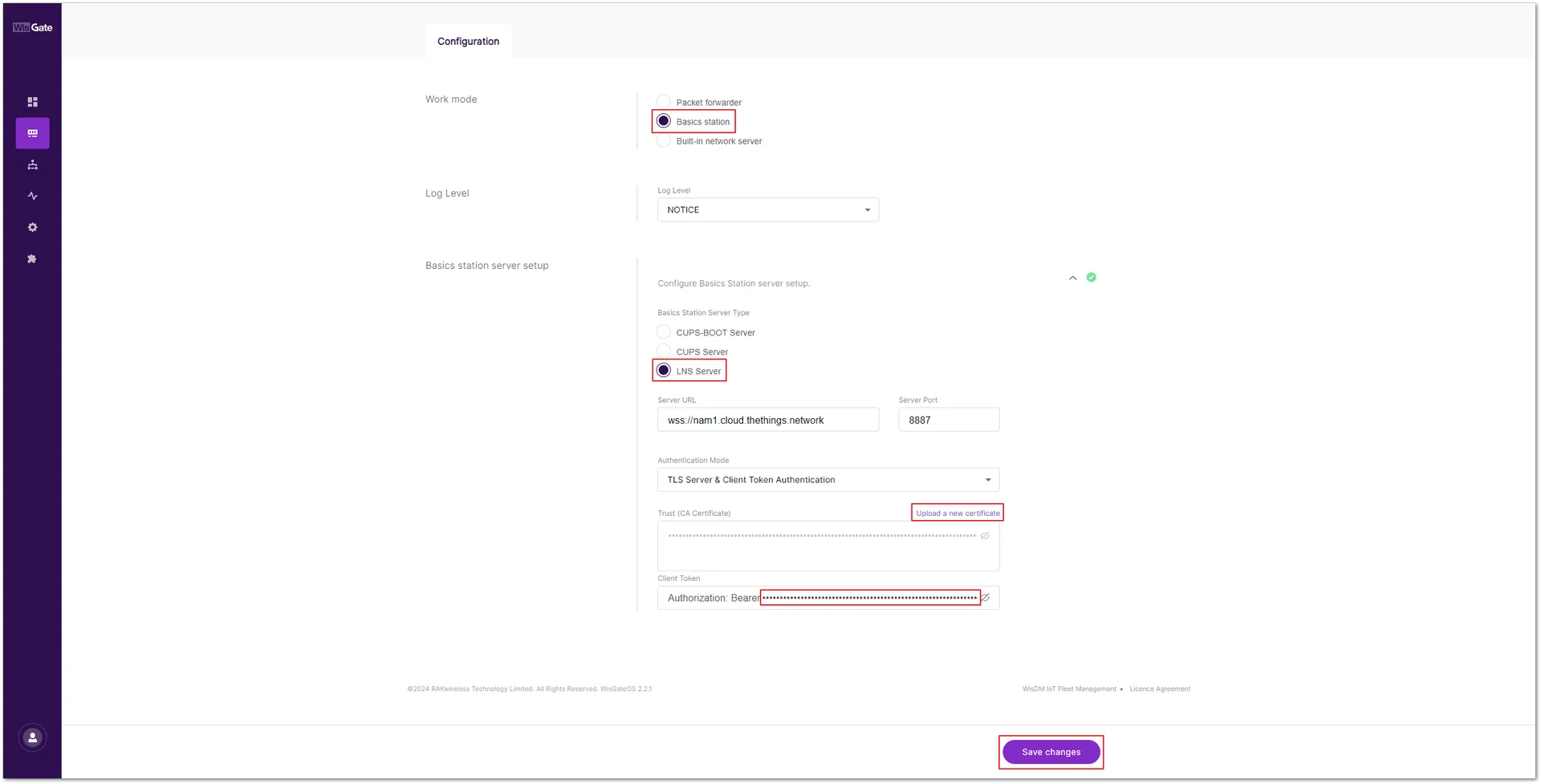 Configure the gateway