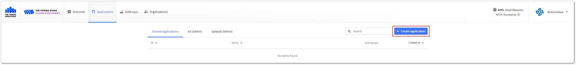 Create a new application