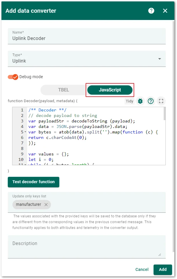 Add the decoder code