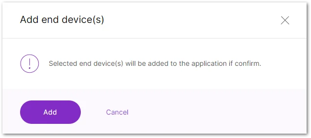 Confirm to add the end device