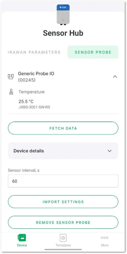 Sensor details