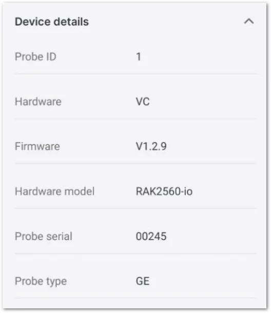 Sensor details