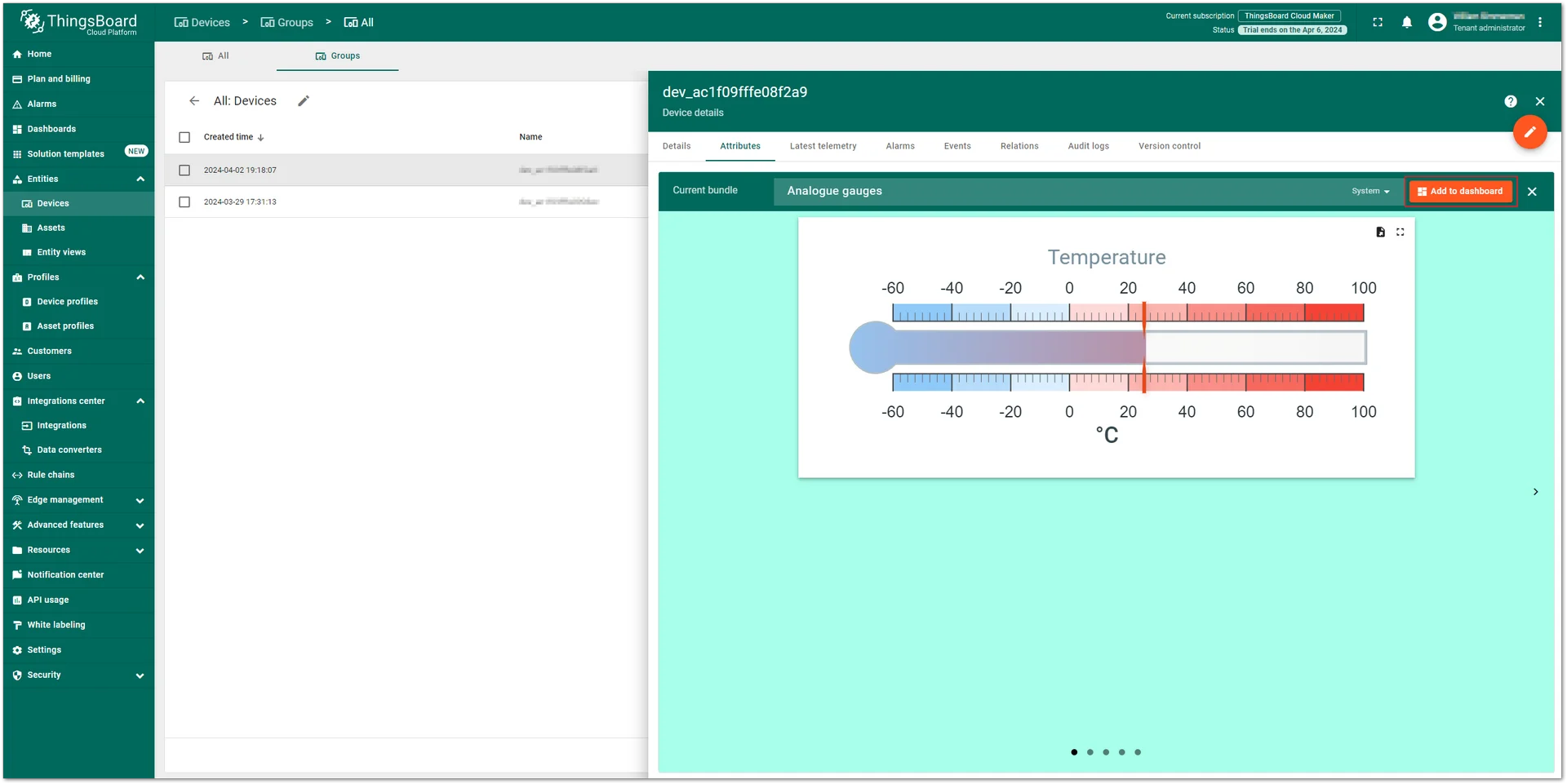 Selecting a widget