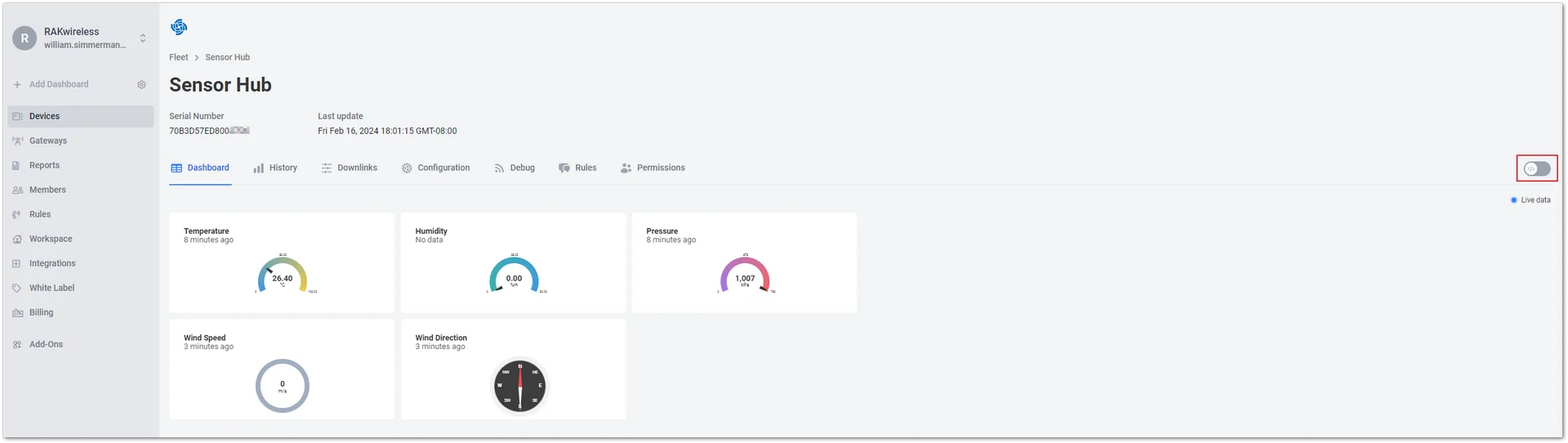 Weather Station data visualization