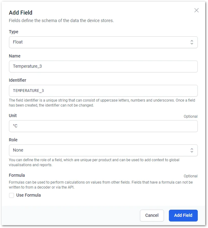 Configuration fields