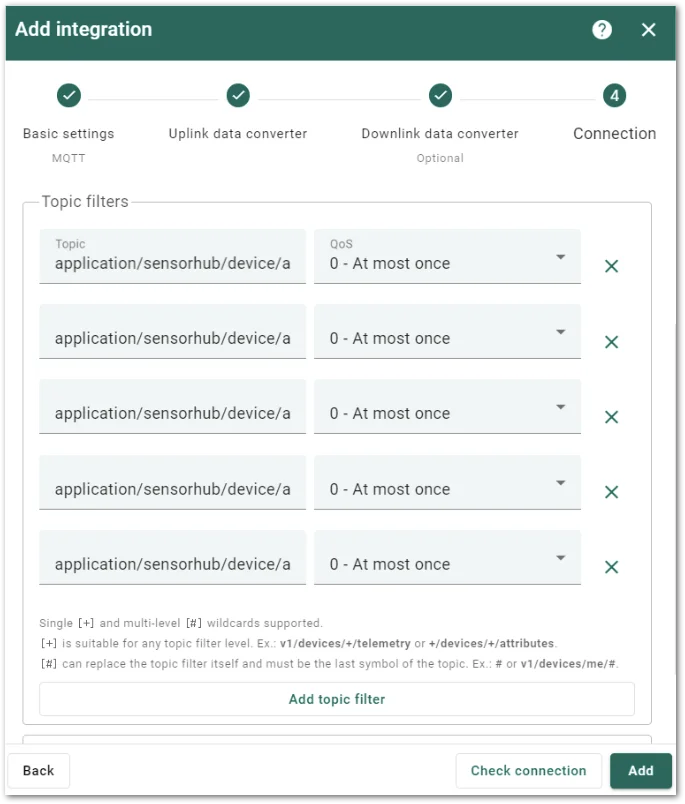 Configure and add the subscription topics