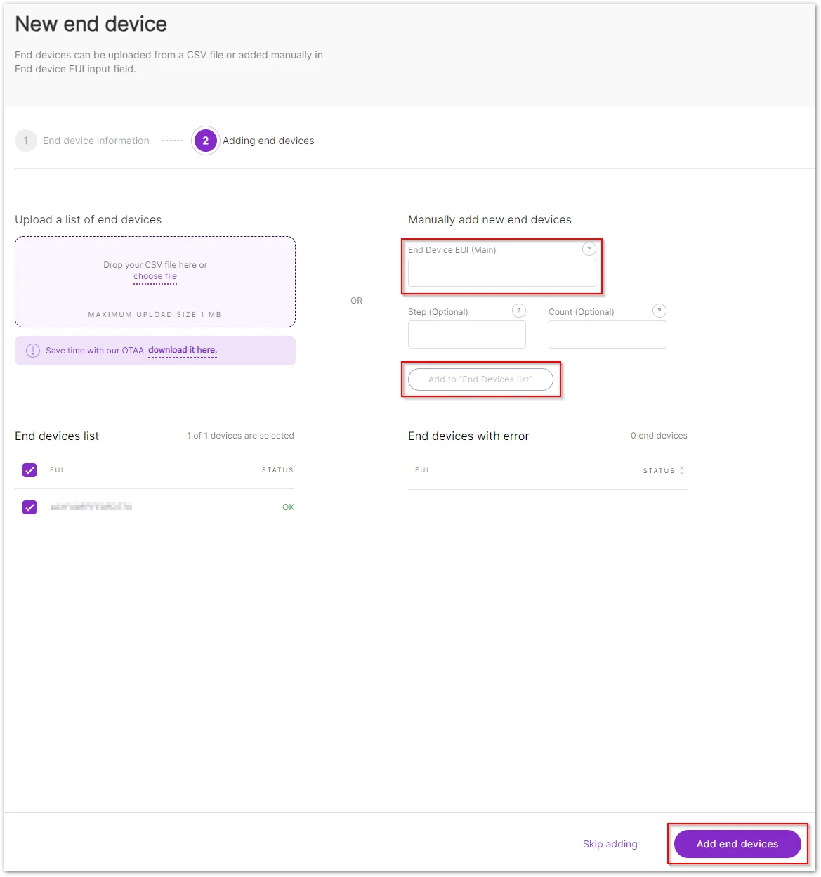 Add the device to the device list