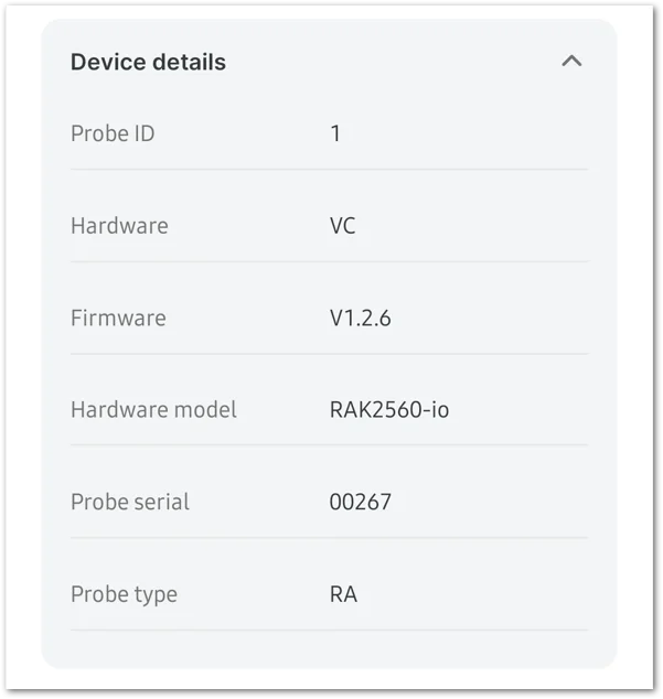 Sensor details